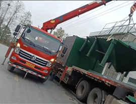 常德市子良茶園水廠一體化淨水設備案例卸貨和現場安裝